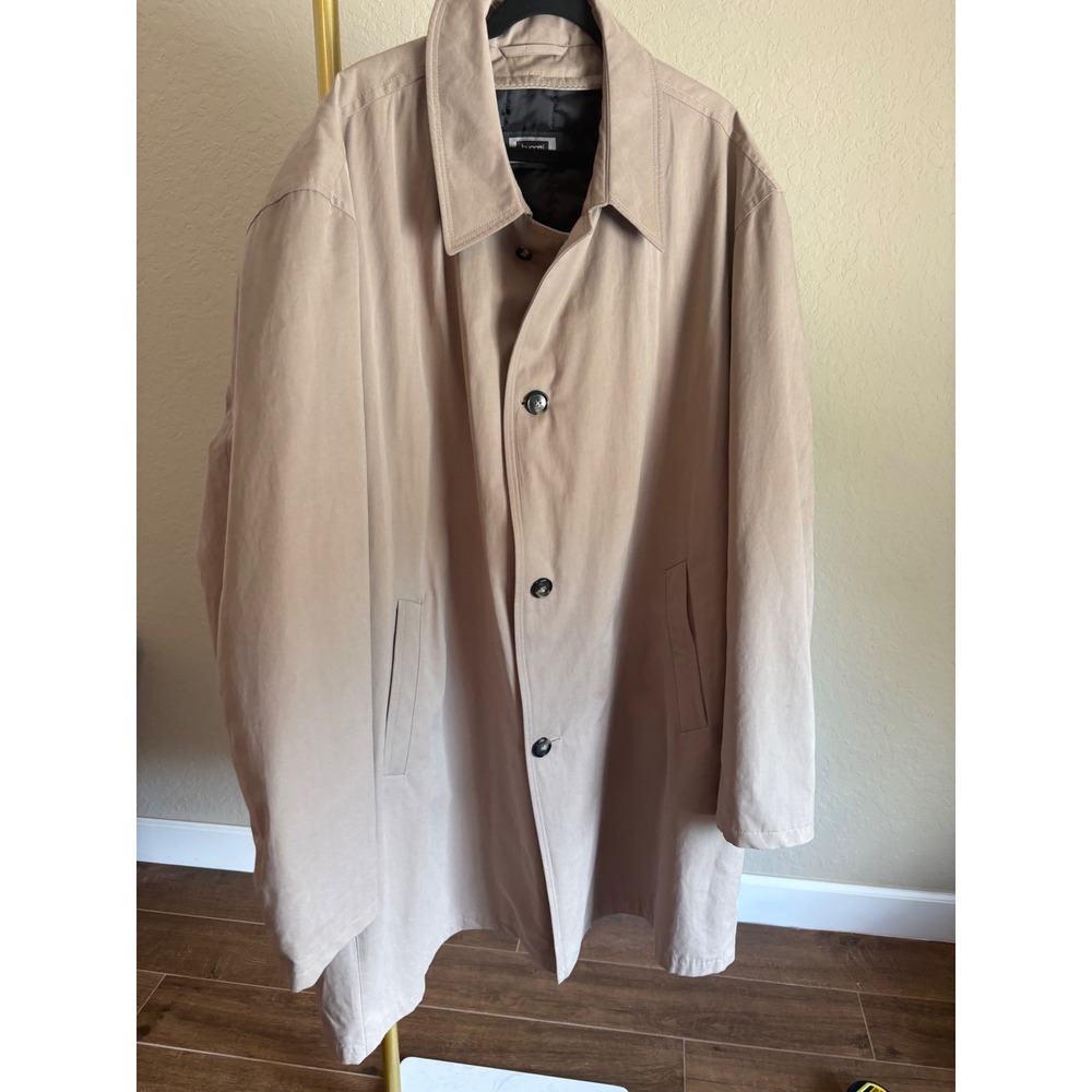 Bugatti Tan Water Repellent Trench Coat Mens 54R Beige Button Front Jacket